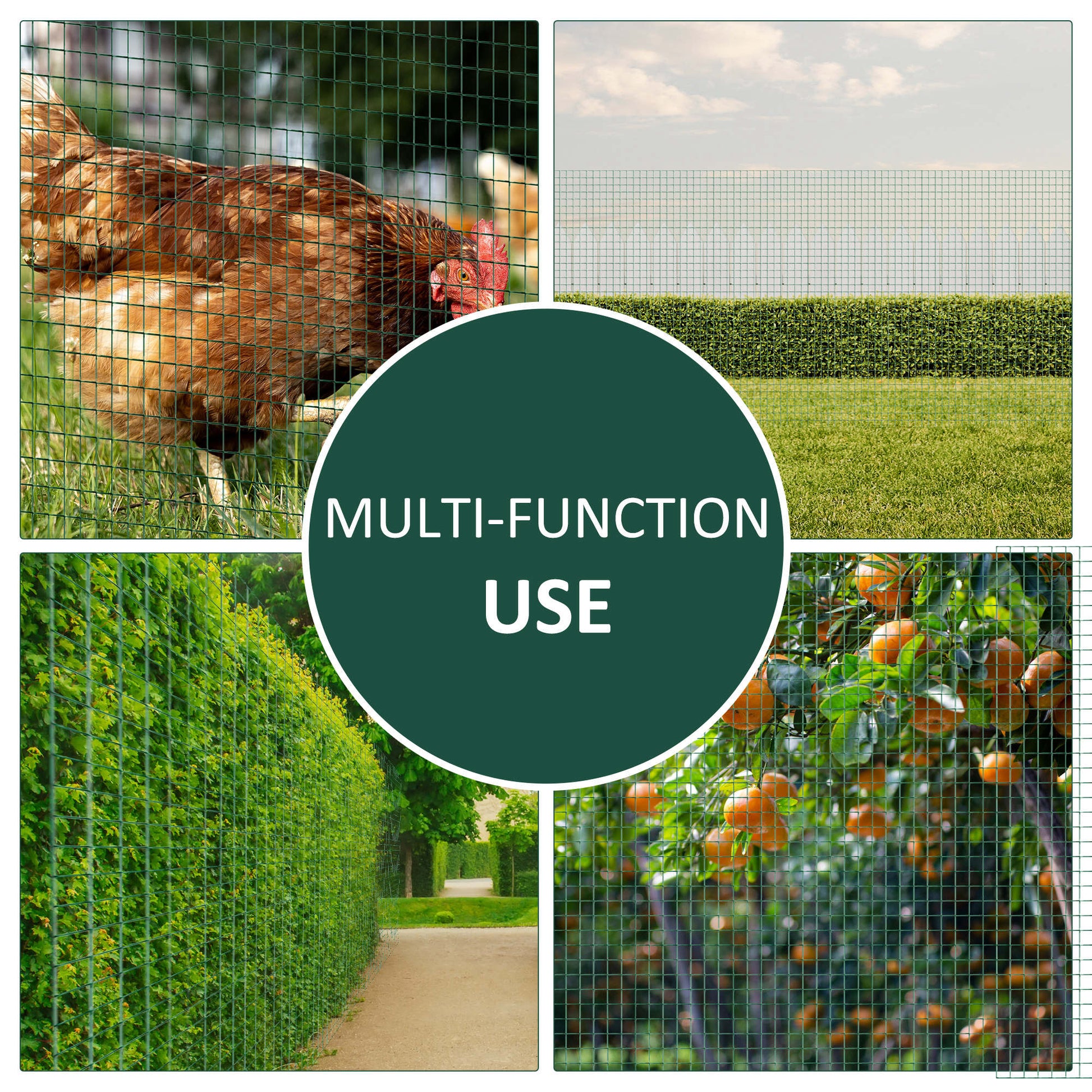 Chicken Wire Fencing 98' x 3', 1" x 0.5" Rectangle Chicken Wire for Crafts Garden Poultry, Metal Hardware Cloth Netting for Chicken Coops, Rabbit Cage, Dark Green