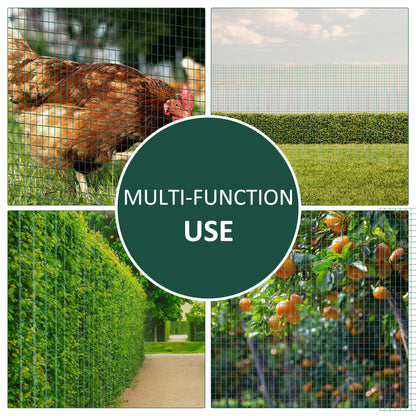 Chicken Wire Fencing 98' x 3', 1" x 0.5" Rectangle Chicken Wire for Crafts Garden Poultry, Metal Hardware Cloth Netting for Chicken Coops, Rabbit Cage, Dark Green