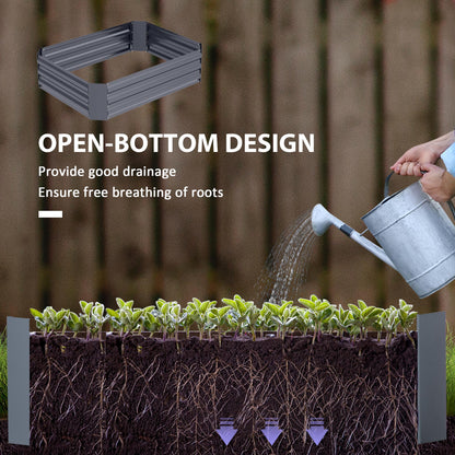 Galvanized Raised Garden Bed, 4' x 3' x 1' Outdoor Metal Planter Box, Raised Bed for Growing Flowers Herbs, Dark Grey