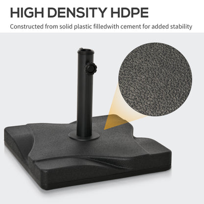 44lbs Square Cement Patio Umbrella Base Stand, Outdoor Garden Parasol Base Umbrella Weight Stand Holder Fits Φ1.3", Φ1.5" and Φ2.0" Pole - Black