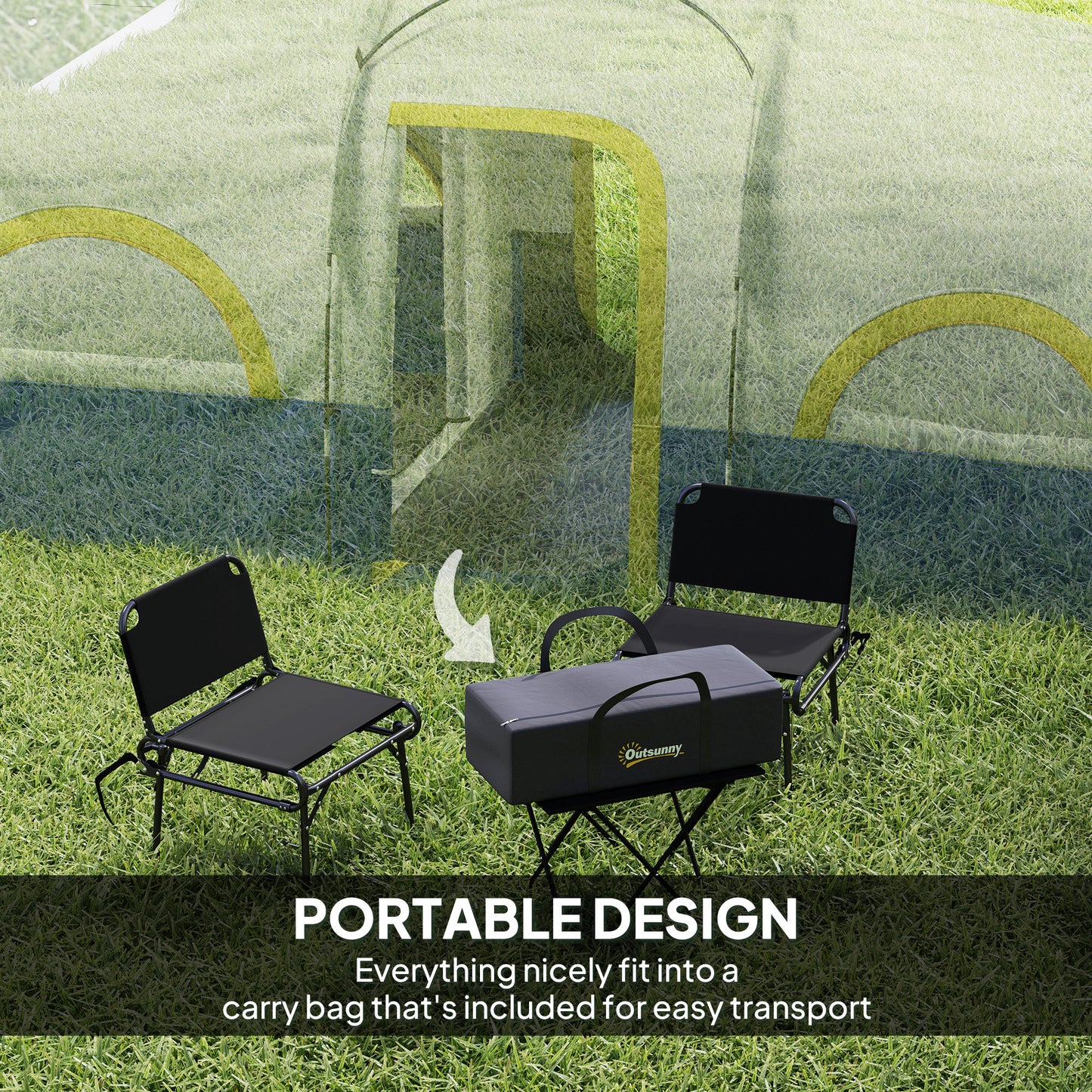 4-6 Person Camping Tent, 3 Room Cabin Tent, 3000mm Waterproof and UPF30+ with Sewn in Groundsheet and Carry Bag, Blue