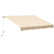 10' x 8' Manual Retractable Awning, Sun Shade Shelter Canopy, with Aluminum Frame and UV Protection for Patio Deck Yard Window Door, Beige