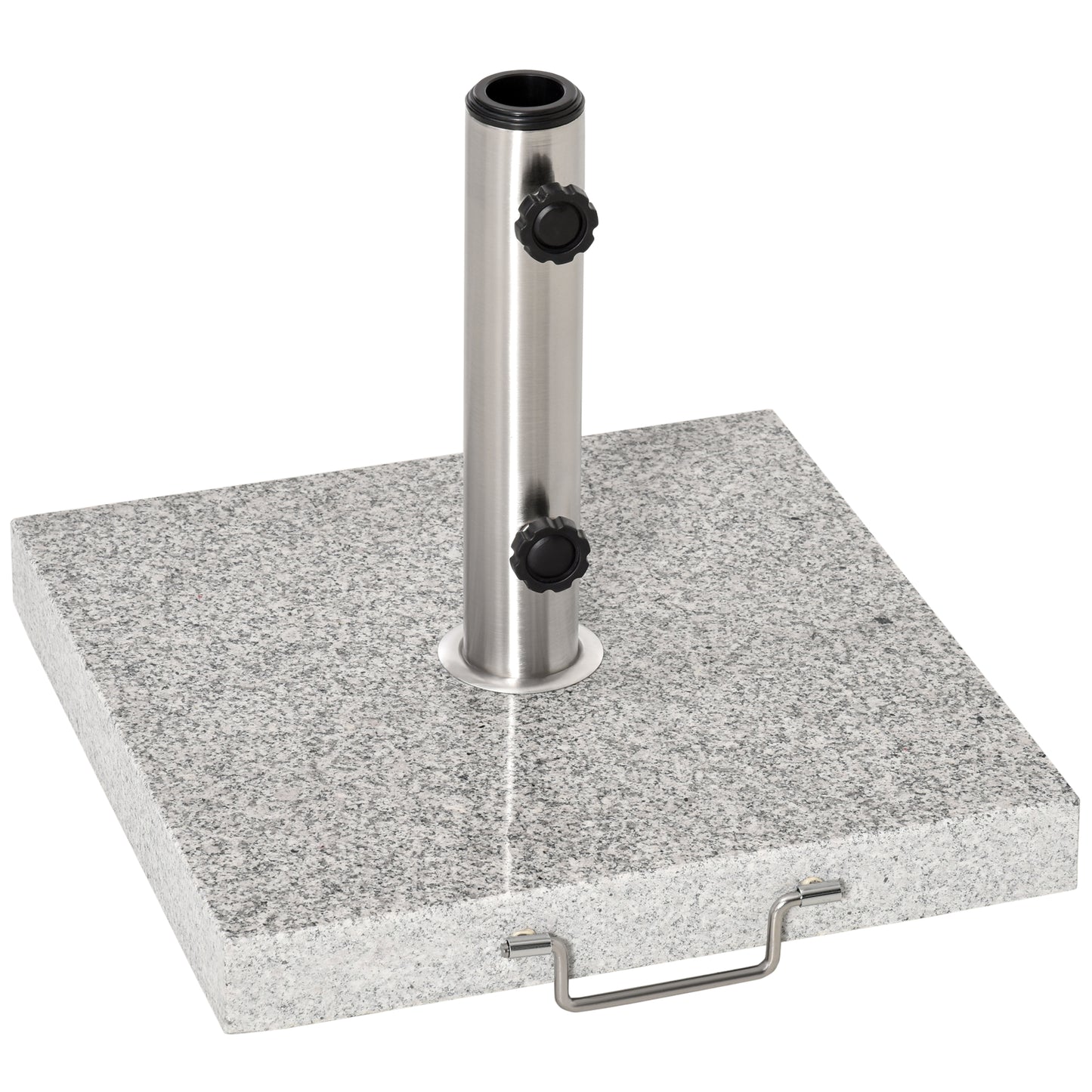 55 lbs Marble Square Umbrella Stand 16.5" Market Heavy Holder Base w/ Wheels, Grey