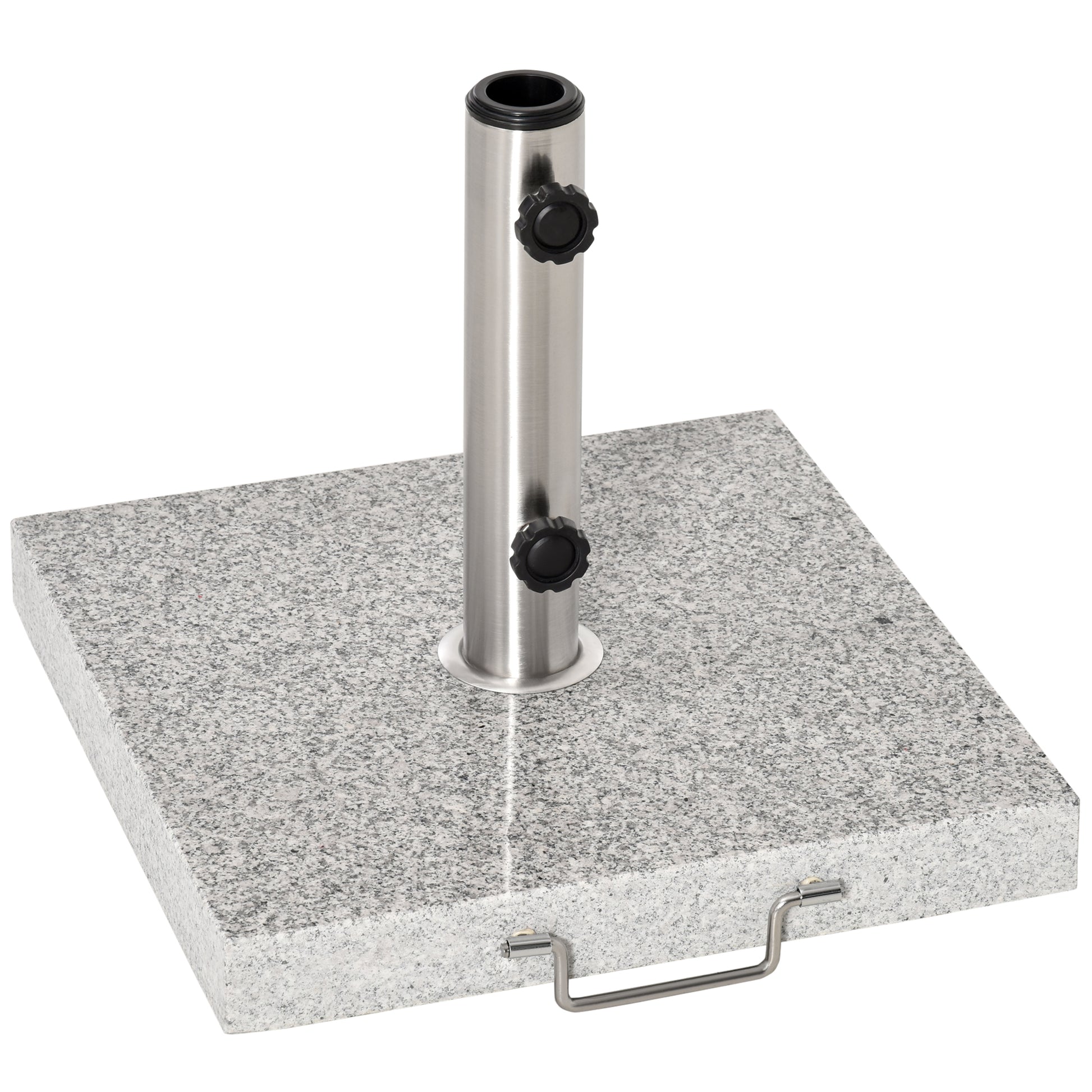 55 lbs Marble Square Umbrella Stand 16.5" Market Heavy Holder Base w/ Wheels, Grey