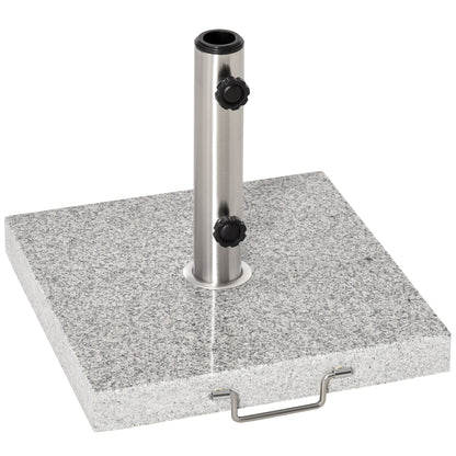 55 lbs Marble Square Umbrella Stand 16.5" Market Heavy Holder Base w/ Wheels, Grey