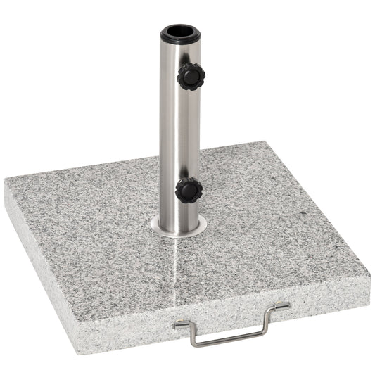 55 lbs Marble Square Umbrella Stand 16.5" Market Heavy Holder Base w/ Wheels, Grey