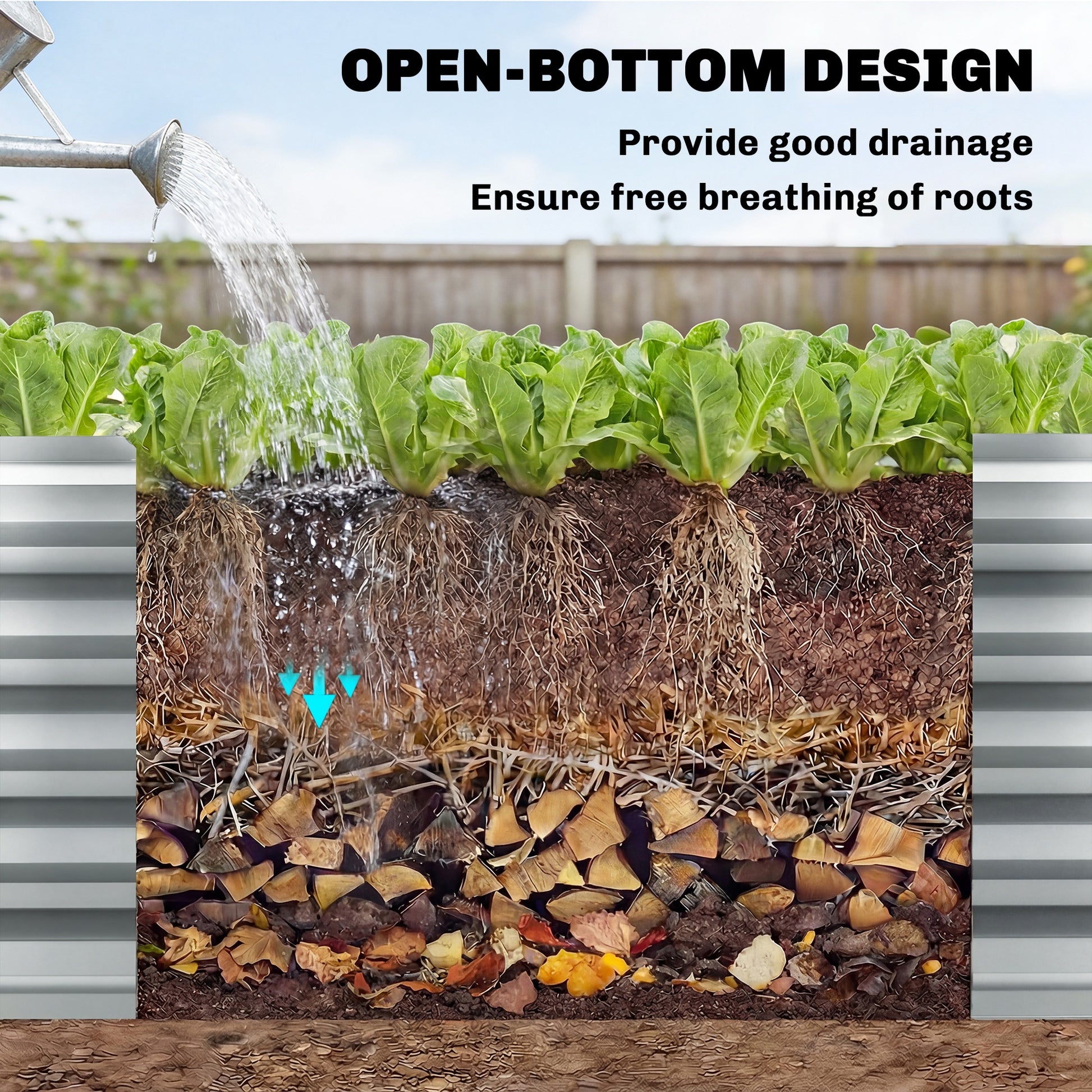 8 x 1.3 x 1.5ft Galvanized Raised Garden Bed, Reinforced Outdoor Planter Box with Open Bottom, Silver