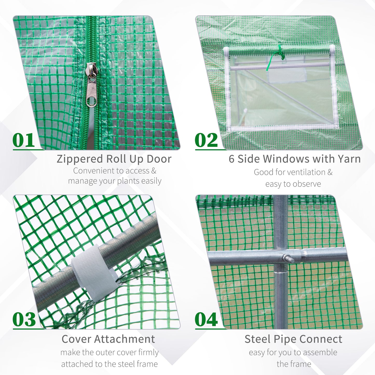Outdoor Greenhouse Walk-In Greenhouse Portable Greenhouse Canada Garden Plant Flower Seed Greenhouse W/ Premium Steel Frame