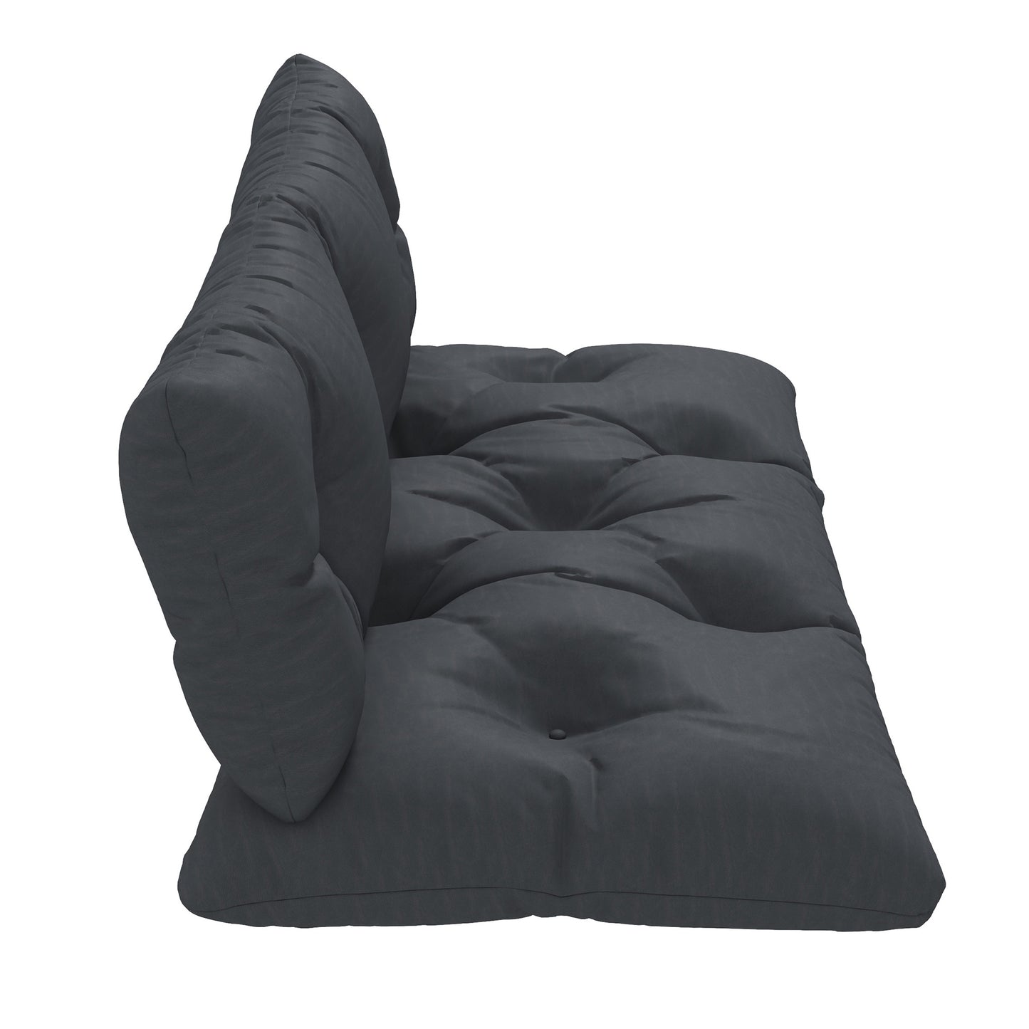 2 Seater 6" Thick Outdoor Seat Cushions with Back Cushion for Pallet, Loveseat Outdoor Furniture Cushions, Dark Grey