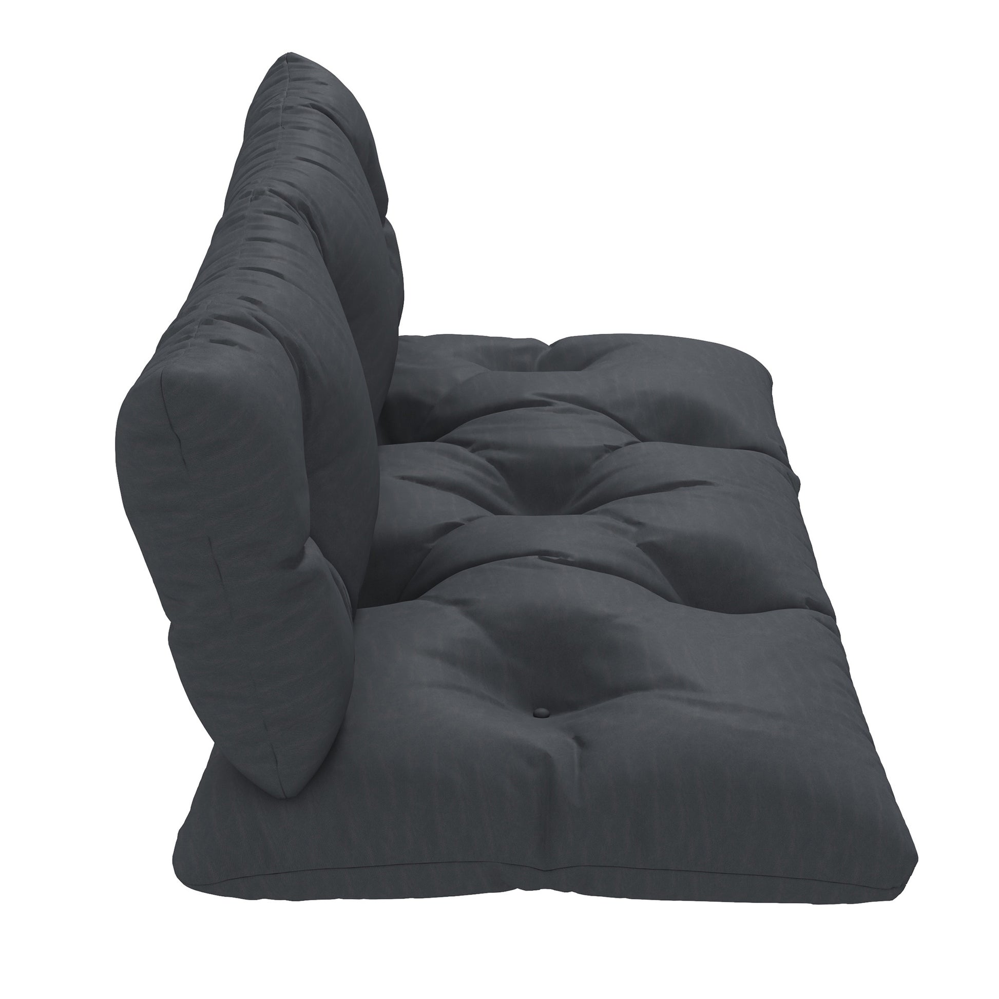 2 Seater 6" Thick Outdoor Seat Cushions with Back Cushion for Pallet, Loveseat Outdoor Furniture Cushions, Dark Grey