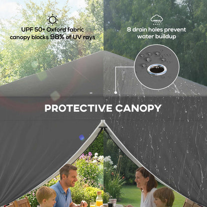 8.2 x 8.2 ft Pop Up Canopy Tent with 4 Sidewalls, UPF 50+ Outdoor Instant Canopy with Carry Bag, Dark Grey