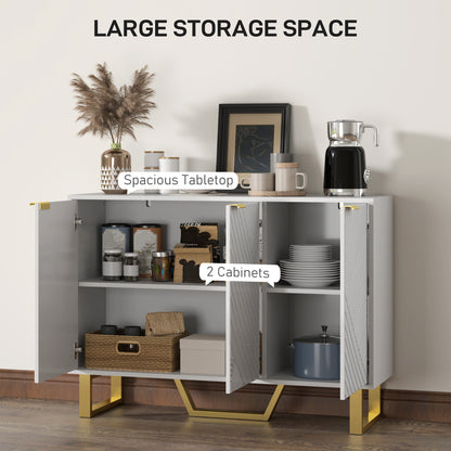 Sideboard Buffet Cabinet with Adjustable Shelves, Living Room Cabinet, TV Cabinet for 50 Inch TV, White