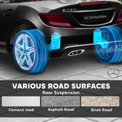 Aosom 12V Ride On Car with Parent Remote Control Two Motors Music Lights Suspension Wheels for 3-6 Years Black