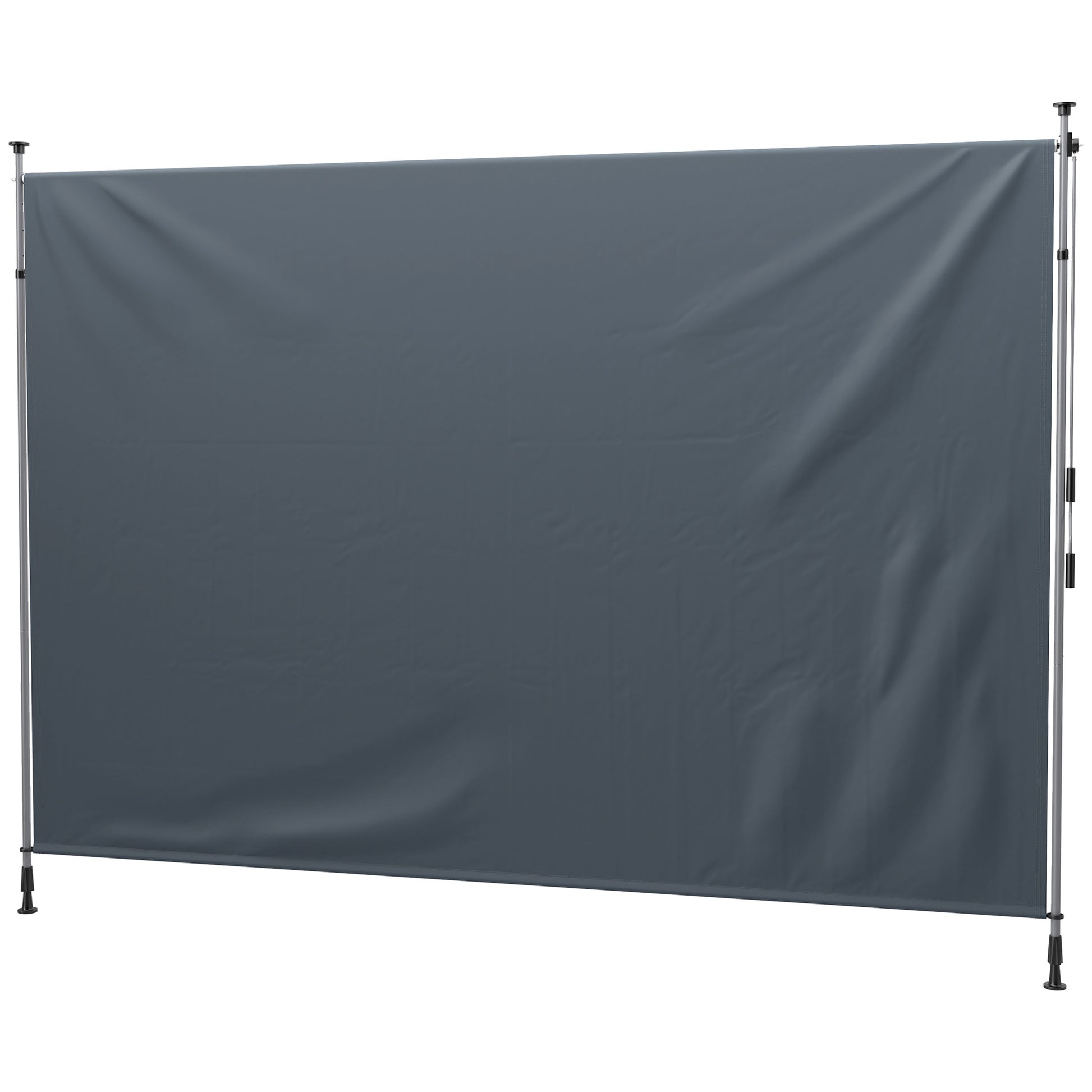 11.5' x 10' Manual Retractable Patio Awning, Outdoor Privacy Screen with UPF30+ & Water-Resistant Fabric, Dark Grey