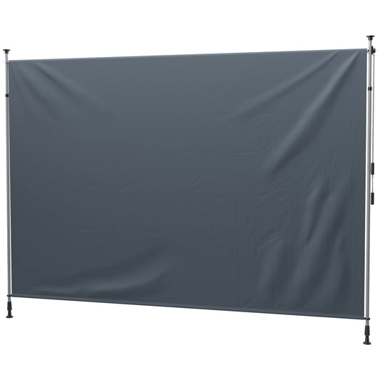 11.5' x 10' Manual Retractable Patio Awning, Outdoor Privacy Screen with UPF30+ & Water-Resistant Fabric, Dark Grey