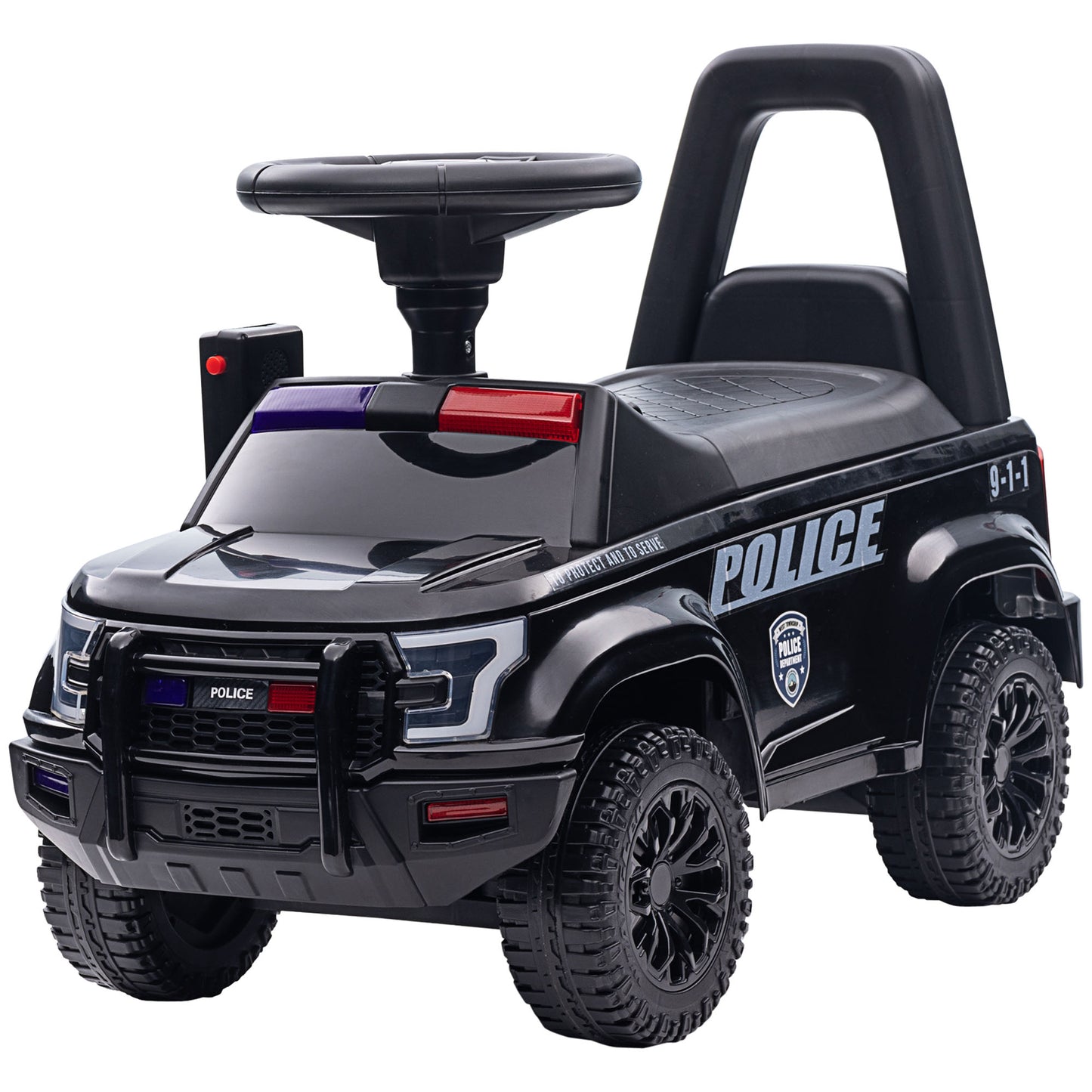 Aosom Kids Ride On Sliding Car with Hidden Under Seat Storage, Foot-to-Floor Design, Black