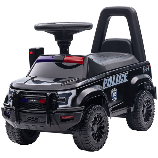 Aosom Kids Ride On Sliding Car with Hidden Under Seat Storage, Foot-to-Floor Design, Black