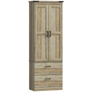 67" Tall Kitchen Pantry Storage Cabinet, Kitchen Pantry Cabinet with Doors, Drawers and Adjustable Shelves, Light Ivory