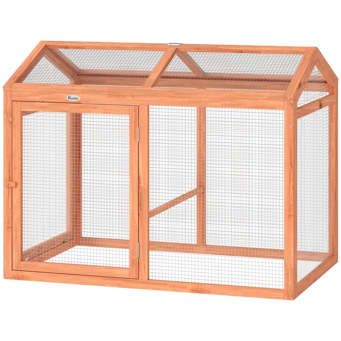 Wooden Chicken Run, Outdoor Chicken Coop with Perch and Dual Doors, Combinable Hen House Rabbit Hutch for Backyard