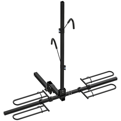 Hitch Bike Rack for Car, 200 lbs 2 Bike Rack with Platform Style, Safety Strap for 2" Receiver, Black