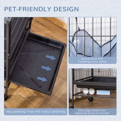 Small Animal Cage with Hammock, 3-Tier Ferret Cage Removable Tray