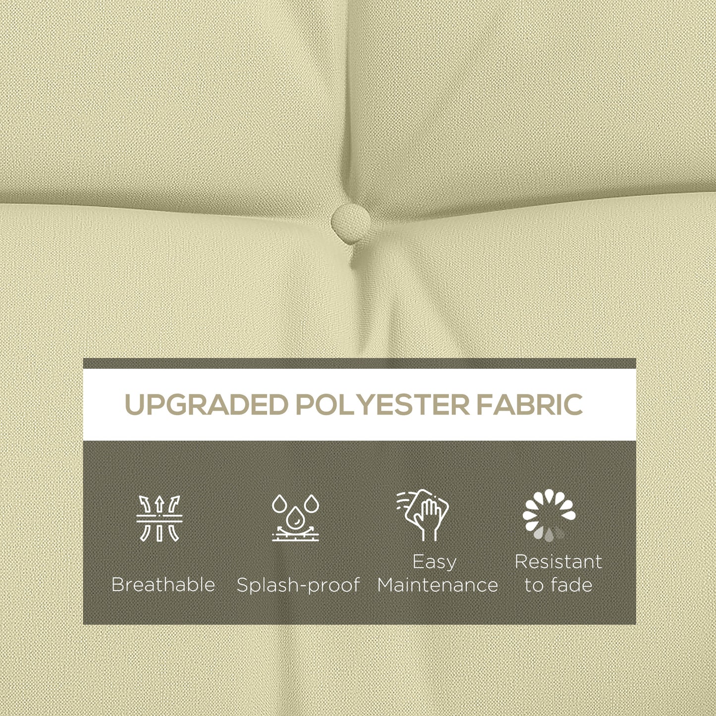 4-Piece Back and Seat Cushion Pillows Replacement and Pillows, Patio Chair Cushions Set with Ties, Cream White