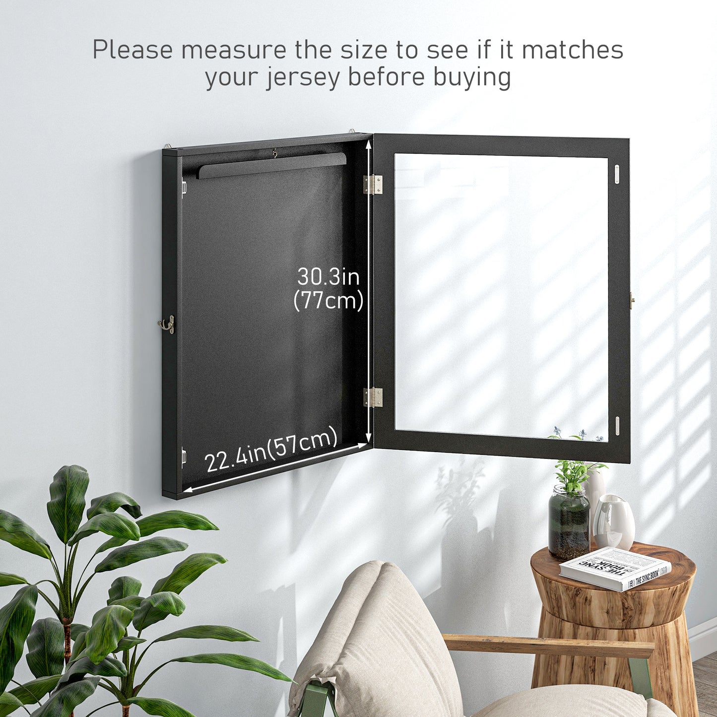 24" x 32" Hockey Jersey Frame, Jersey Shadow Box for Basketball Football Baseball, Black