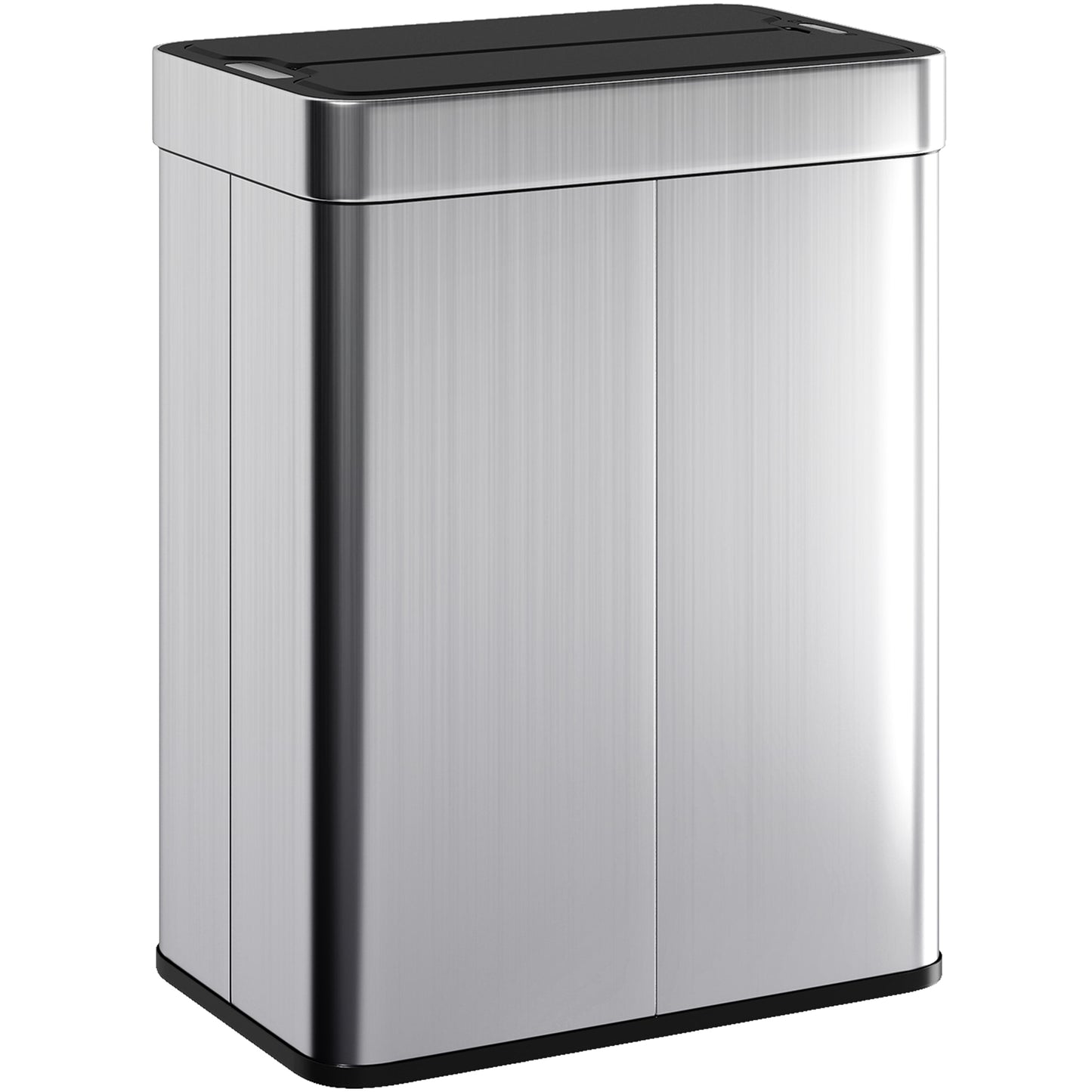 13.2 Gallon Sensor Can, Automatic Garbage Can with Soft-Close Butterfly Lid, Fingerprint-Proof Stainless Steel, Silver