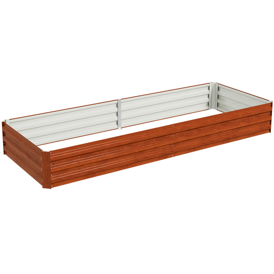 95" x 36" x 12" Galvanized Raised Garden Bed, Metal Elevated Planter Box for Growing Flowers, Herbs, Succulents, Brown