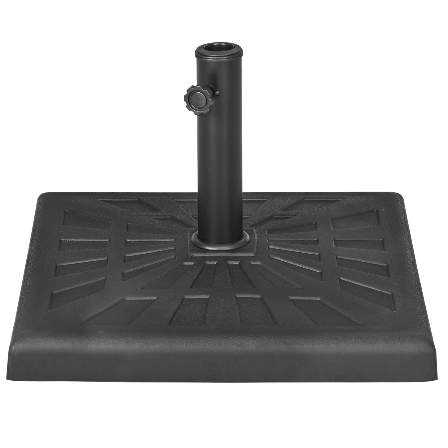 42 lb Heavy Duty Patio Umbrella Stand, 20" Resin Outdoor Umbrella Base, Square Market Umbrella Holder, Black
