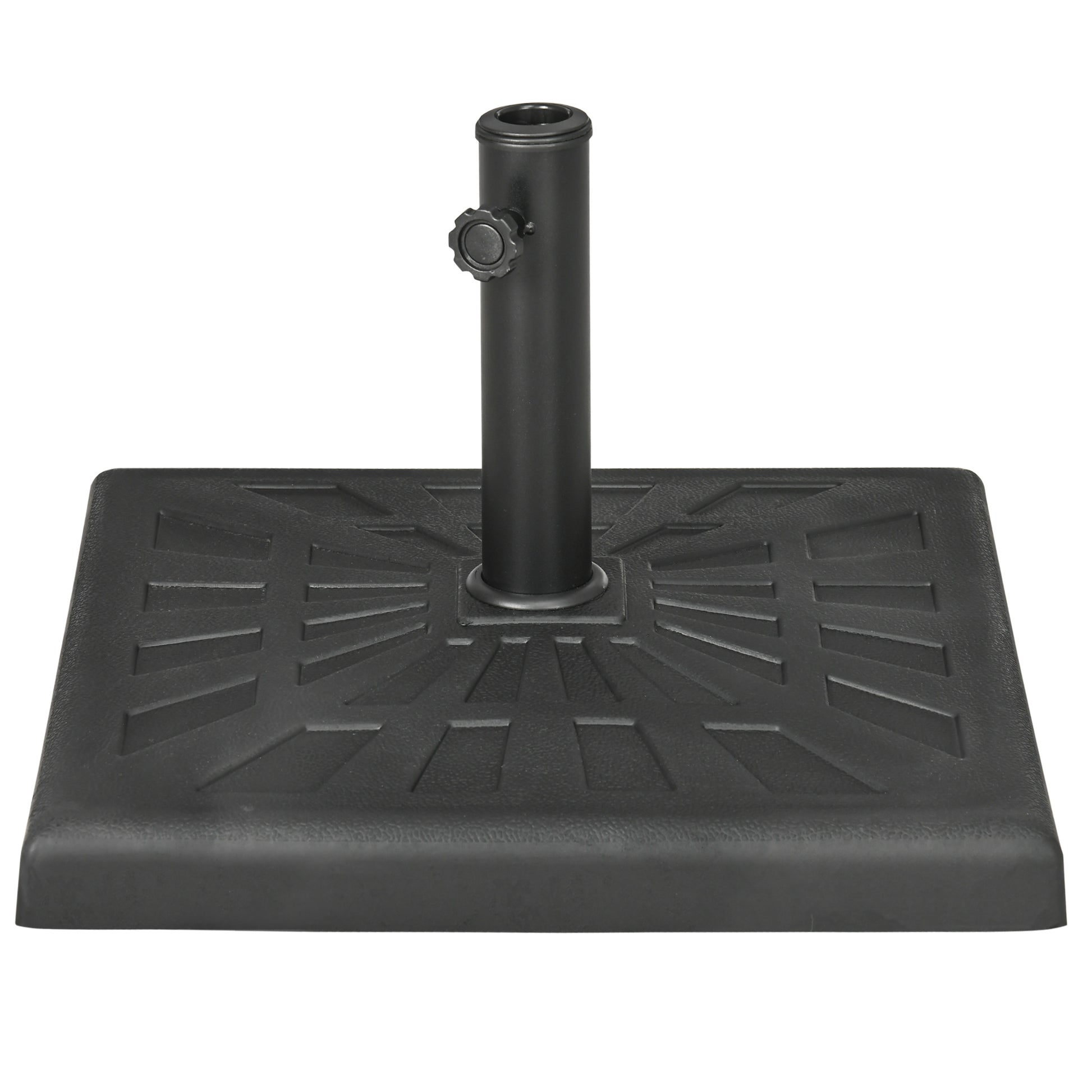 42 lb Heavy Duty Patio Umbrella Stand, 20" Resin Outdoor Umbrella Base, Square Market Umbrella Holder, Black