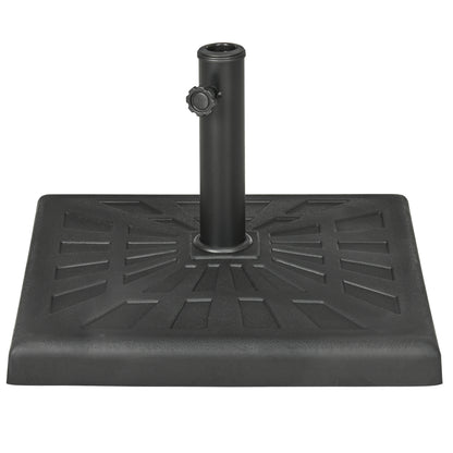 42 lb Heavy Duty Patio Umbrella Stand, 20" Resin Outdoor Umbrella Base, Square Market Umbrella Holder, Black
