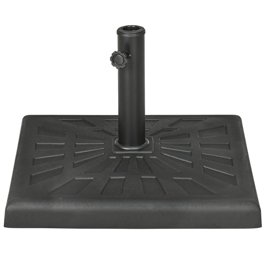 42 lb Heavy Duty Patio Umbrella Stand, 20" Resin Outdoor Umbrella Base, Square Market Umbrella Holder, Black