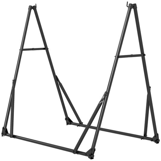 Foldable Hammock Stand, Portable 2 in 1 Hammock Chair Stand Only with Carry Bag, Load Capacity 120kg, for Patio, Black