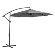 9.7ft Offset Patio UmbrellaCantilever Parasol with Crank Handle, 8 Ribs and Cross Base for Outdoor, Sun Shade, Cream