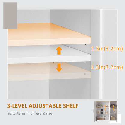 Modern Sideboard Cabinet with Adjustable Shelves, 3 Doors for Modern Kitchen & Dining Room, Ideal for Homeowners, White