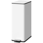 5.3 Gallon Stainless Steel Kitchen Garbage Can with Soft-close Lid, Foot Pedal, Fingerprint-Proof, White