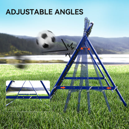 Volleyball Rebounder Net Football Training Aid Kickback Target Play Blue