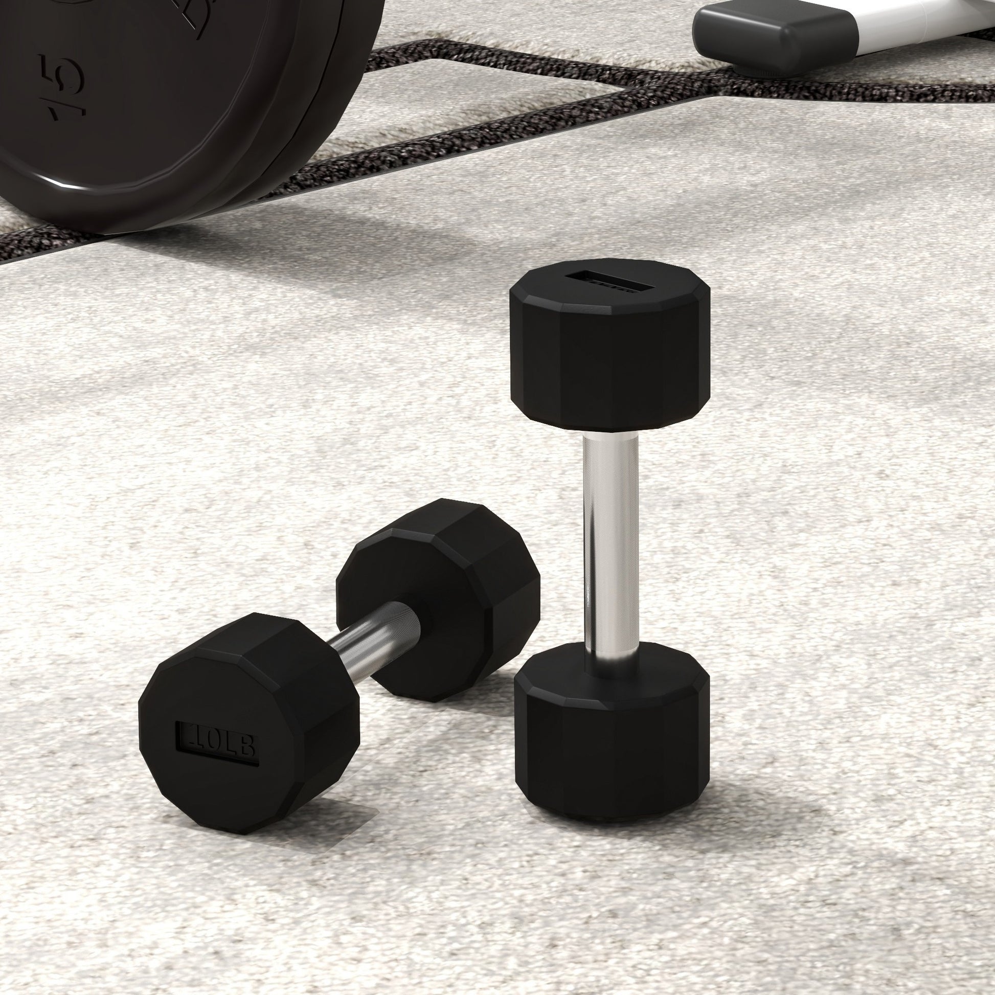 Soozier 2 x 10lbs Dumbbells Set with Non-Slip Grip, Rubber Covered Weights for Men Women Home Gym Workout