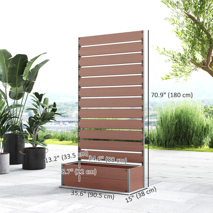 Raised Garden Bed with Trellis, Outdoor Climbing Plant Planter Box, Durable Garden Support Structure for Patio and Backyard, Light Brown