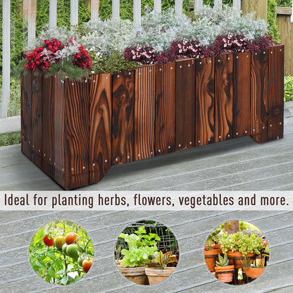37.5"x15"x15.75" Raised Garden Bed, Wooden Planters for Outdoor Plants, Rectangle Vegetable Planter Box for Patio Deck Balcony Outdoor Gardening