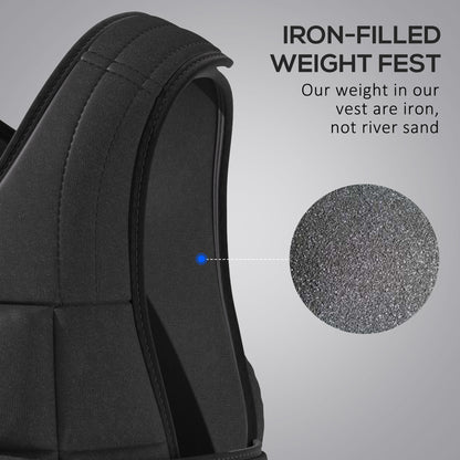 Soozier 22lbs Weighted Vest, Adjustable Running Weight Vest with 38 Weight Bags, Black