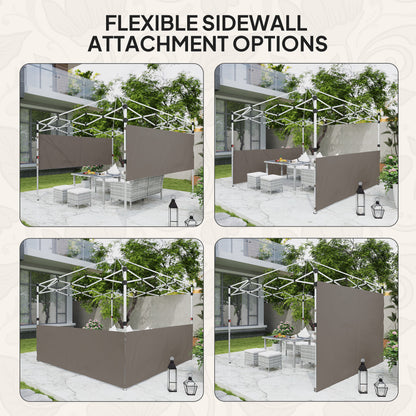 Canopy Sidewalls for 10' x 10' or 10' x 20' Pop up Canopy, 2 PCS Canopy Half Walls Only, Grey