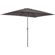 6.5x10ft Patio Umbrella, Rectangle Market Umbrella, Dark Grey