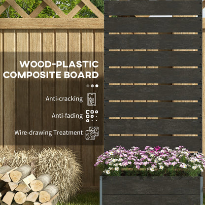Raised Garden Bed with Trellis, Freestanding Elevated Planter Box for Climbing Vines, 28" x 15" x 59", Black
