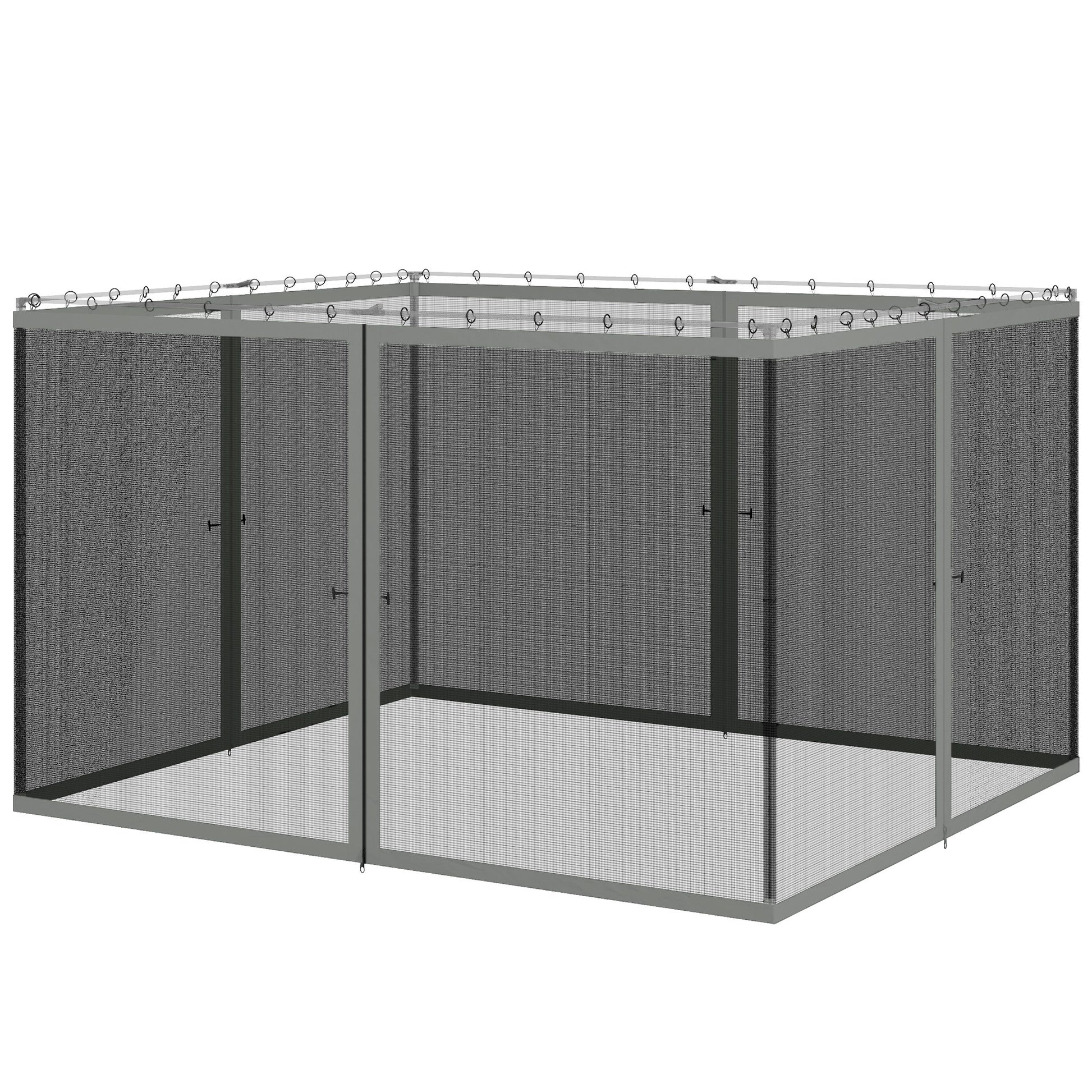 Replacement Mosquito Netting for Gazebo 10' x 12' Black Screen Walls for Canopy with Zippers, Dark Grey