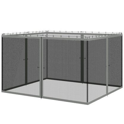 Replacement Mosquito Netting for Gazebo 10' x 12' Black Screen Walls for Canopy with Zippers, Dark Grey