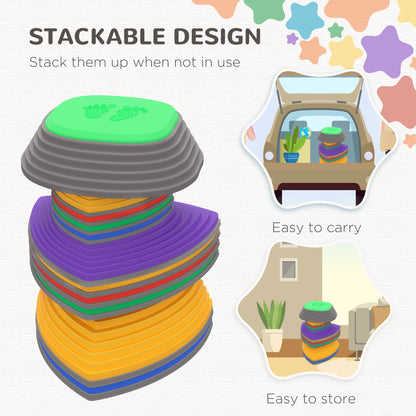 11 PCs Stepping Stones Kids with Non-slip Rubber, Stackable Balance Step Stones for Obstacle Course Sensory Play, Outdoor Indoor for 3-8 Years Old