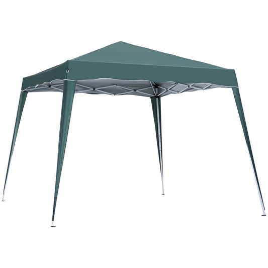 8' x 8' Pop Up Canopy, Outdoor Foldable Tent, Portable Canopy Tent with Carrying Bag for Camping, Party, Picnic, Green