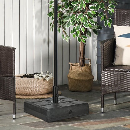 Umbrella Stand for 1.5" or 1.9" Umbrella Poles, Fillable Umbrella Base, Black